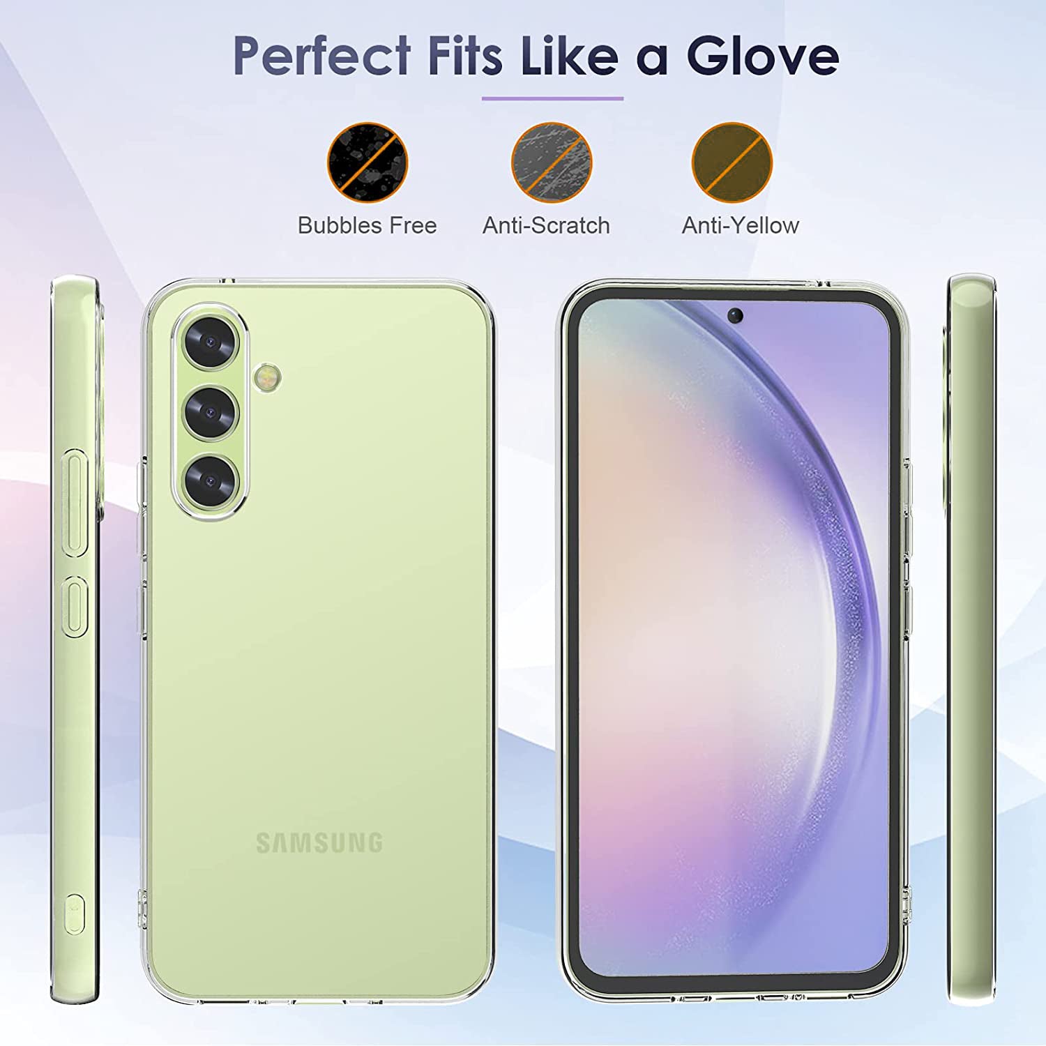 Til Samsung Galaxy A34 5G blødt TPU-telefoncover Høj gennemsigtigt Anti-fingeraftryk beskyttende telefoncover