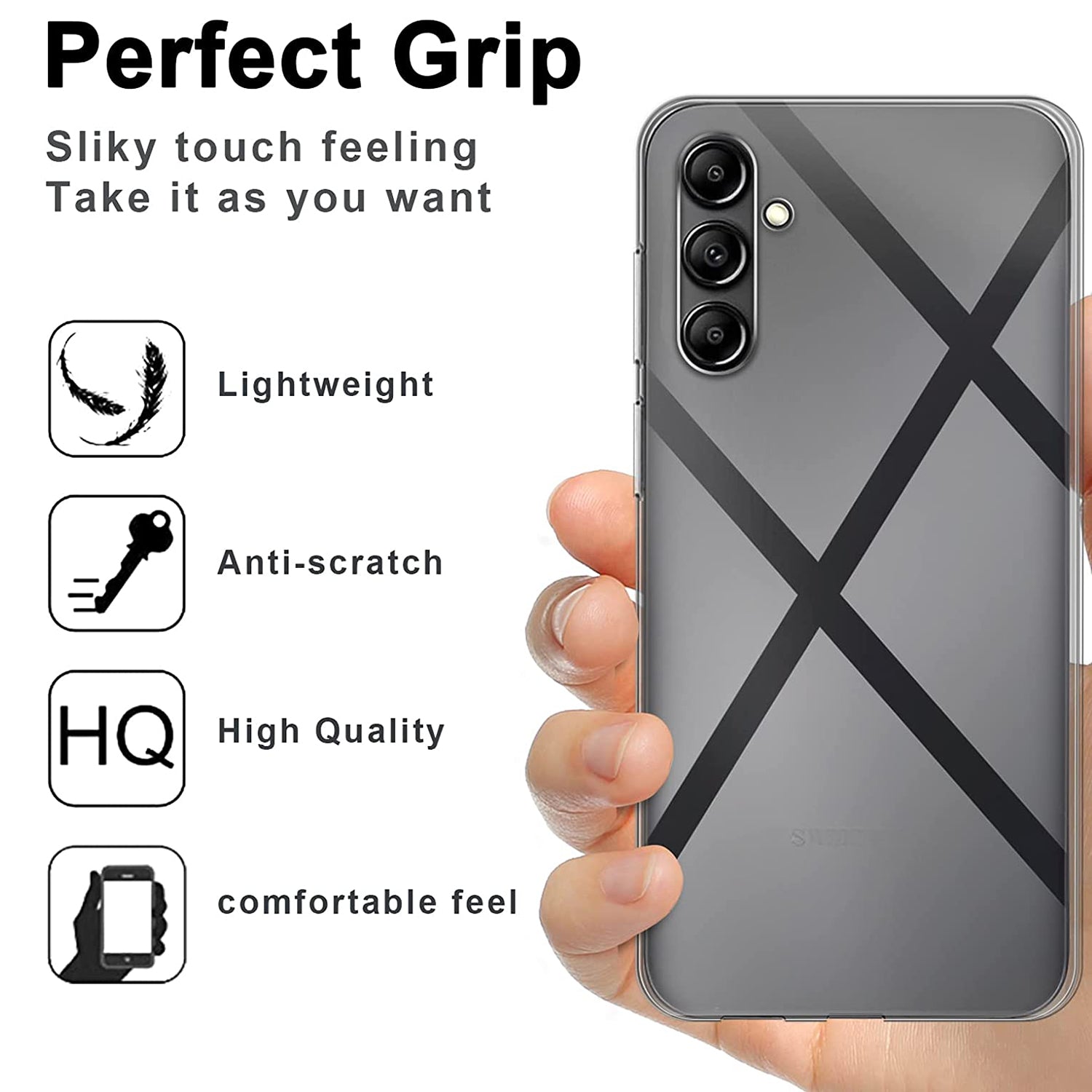 For Samsung Galaxy A54 5G Phone Case TPU Clear Cover with 2.5D Arc Edge Tempered Glass Screen Film