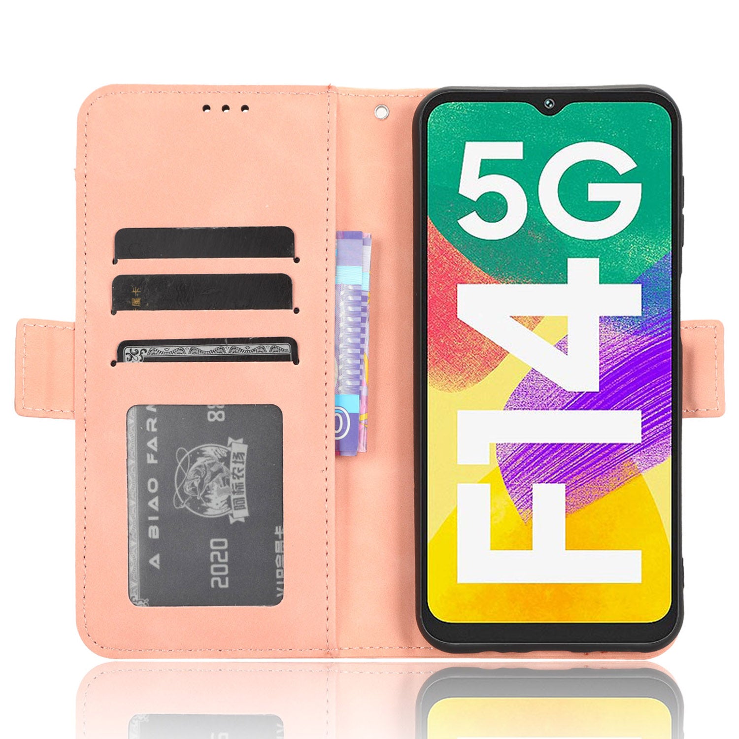 For Samsung Galaxy F14 5G Phone Case Wallet Stand Multiple Card Slots PU Leather Phone Cover