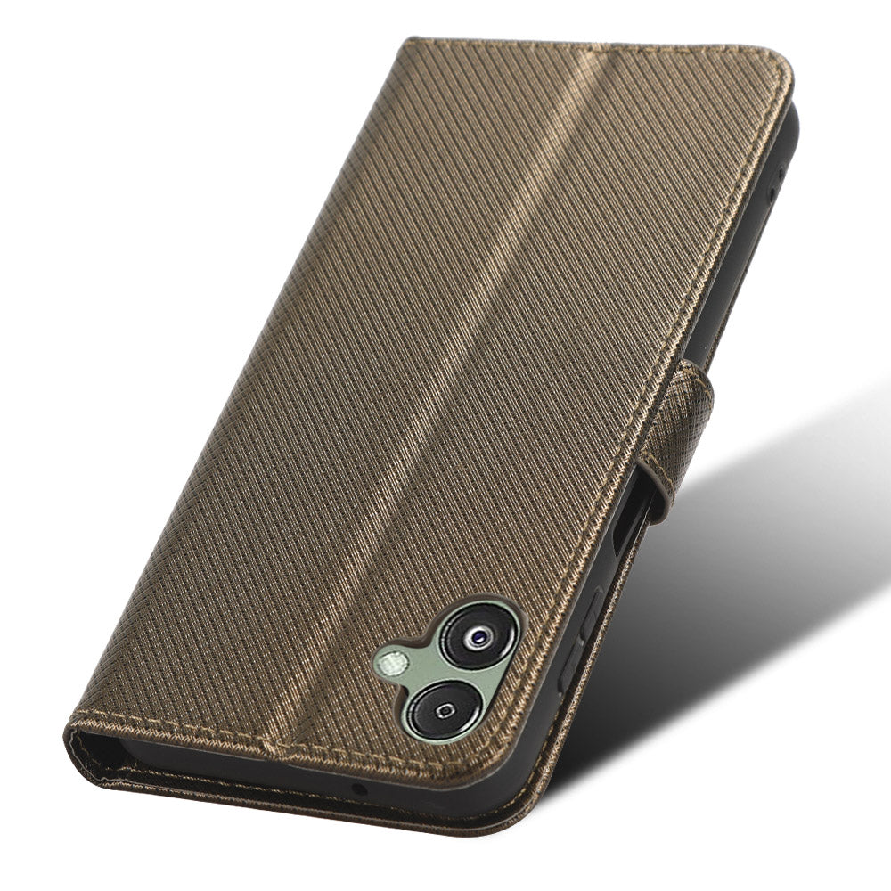 For Samsung Galaxy F14 5G Phone Case PU Leather Stand Wallet Diamond Texture Phone Cover