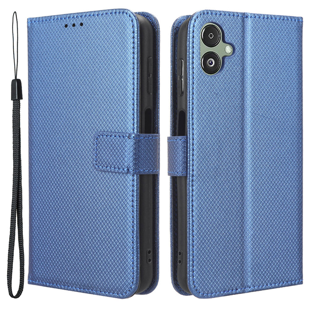 For Samsung Galaxy F14 5G Phone Case PU Leather Stand Wallet Diamond Texture Phone Cover