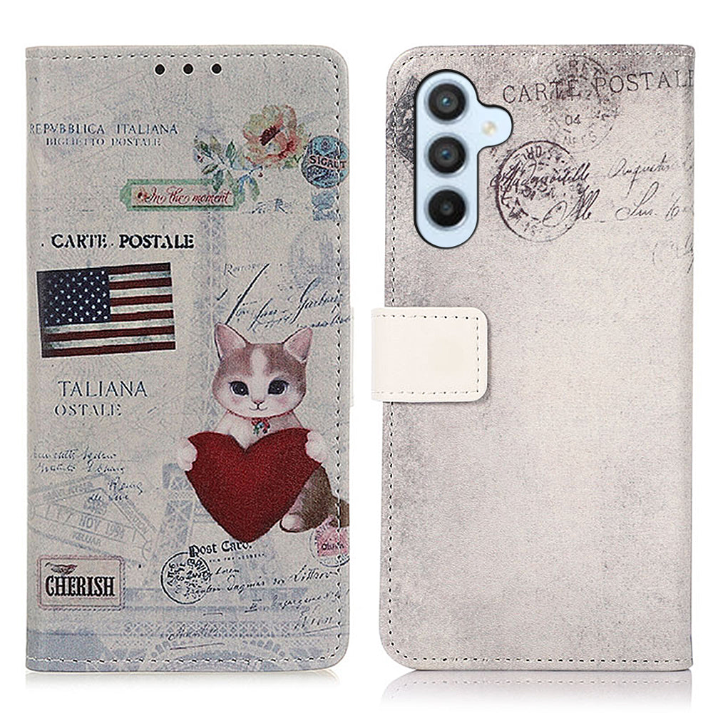 For Samsung Galaxy M54 5G / F54 5G PU Leather Phone Case Pattern Printing Stand Wallet Flip Protective Cover