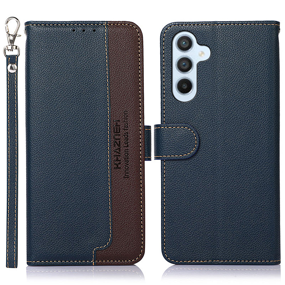 KHAZNEH for Samsung Galaxy M54 5G / F54 5G RFID Blocking Phone Leather Case Litchi Texture Cover with Wallet Stand