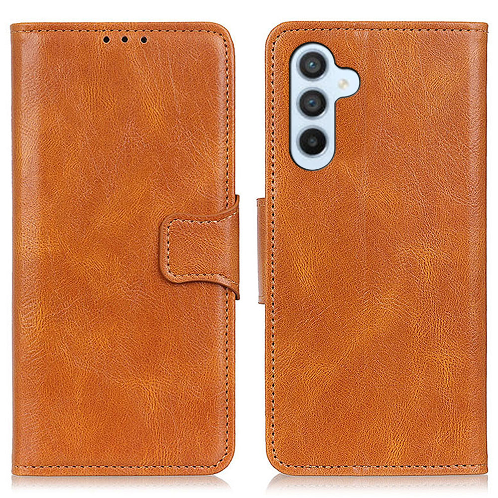 For Samsung Galaxy M54 5G / F54 5G Crazy Horse Texture Cell Phone Wallet Case PU Leather Cover with Stand