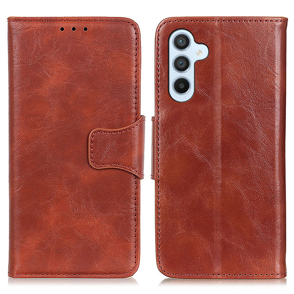 Phone Wallet Case for Samsung Galaxy M54 5G / F54 5G Split Leather Crazy Horse Texture Stand Cell Phone Cover