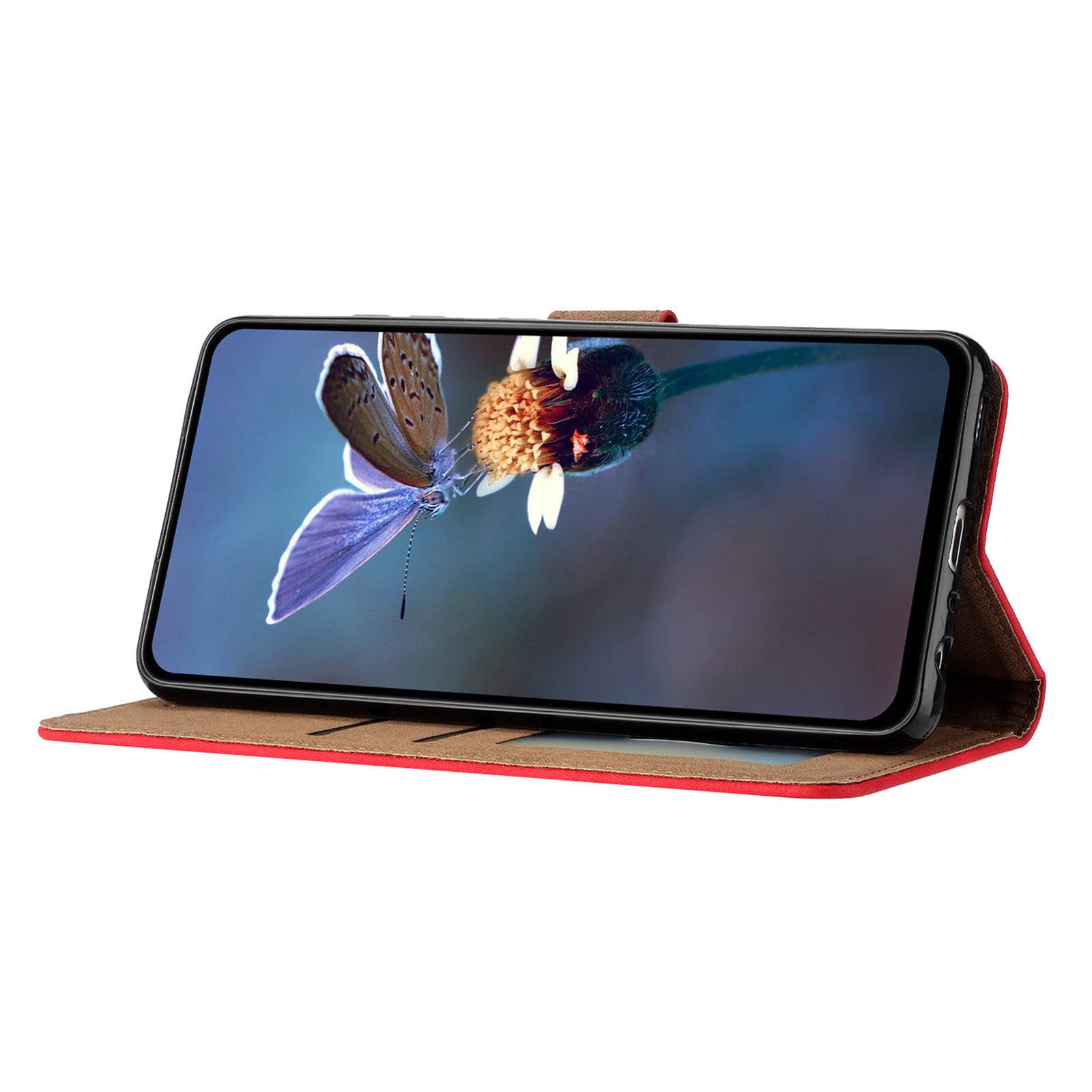 Stand Case for Samsung Galaxy A34 5G Fingerprint Free Butterfly Imprinted Wallet Leather Cover