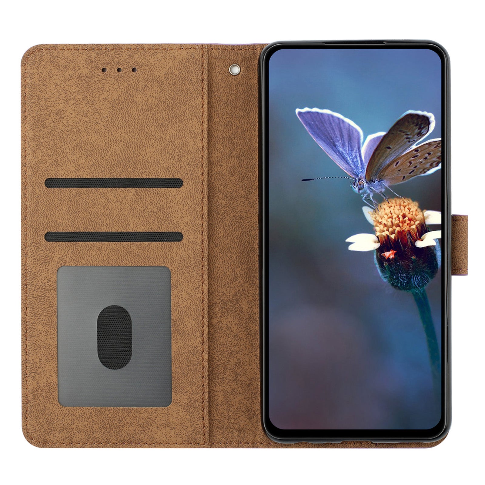 Stand Case for Samsung Galaxy A34 5G Fingerprint Free Butterfly Imprinted Wallet Leather Cover