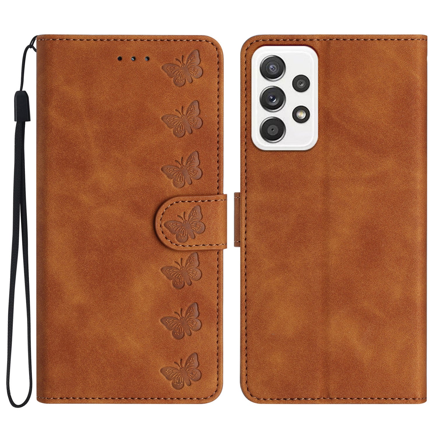 For Samsung Galaxy A72 5G / A72 4G Leather Wallet Phone Case Butterfly Imprinted Anti-drop Stand Cover