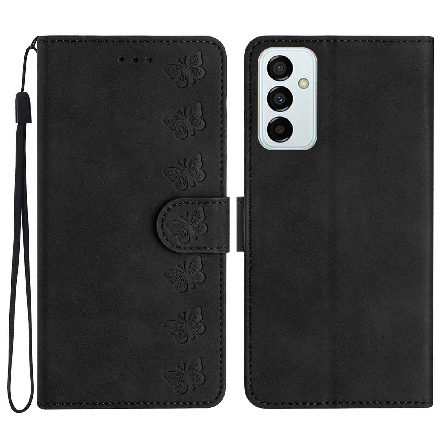 Protective Cover for Samsung Galaxy M52 5G Stand Phone Shell Butterfly Imprinted Wallet Leather Case