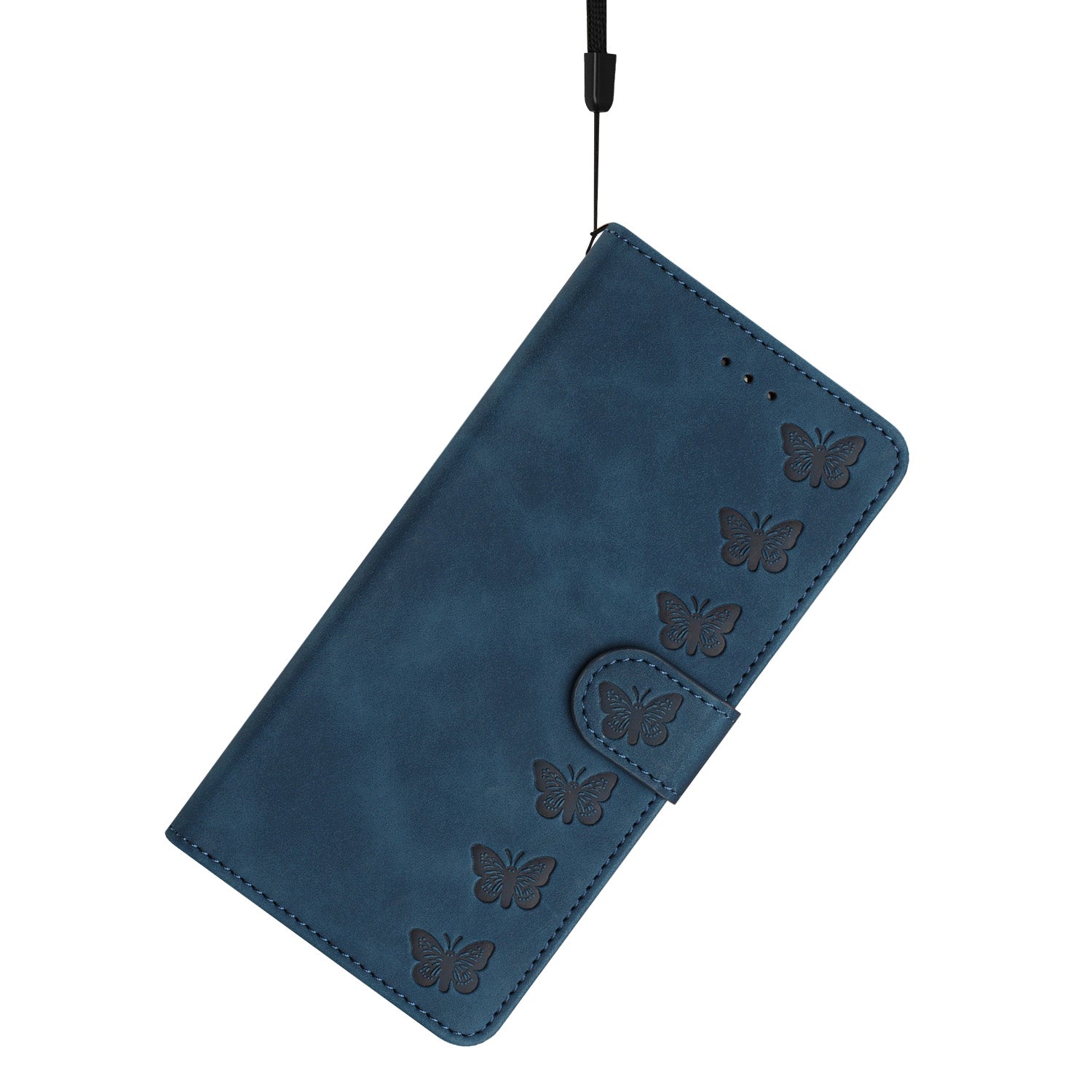 Butterfly Imprinted Phone Case for Samsung Galaxy M53 5G PU Leather Cover with Stand Wallet