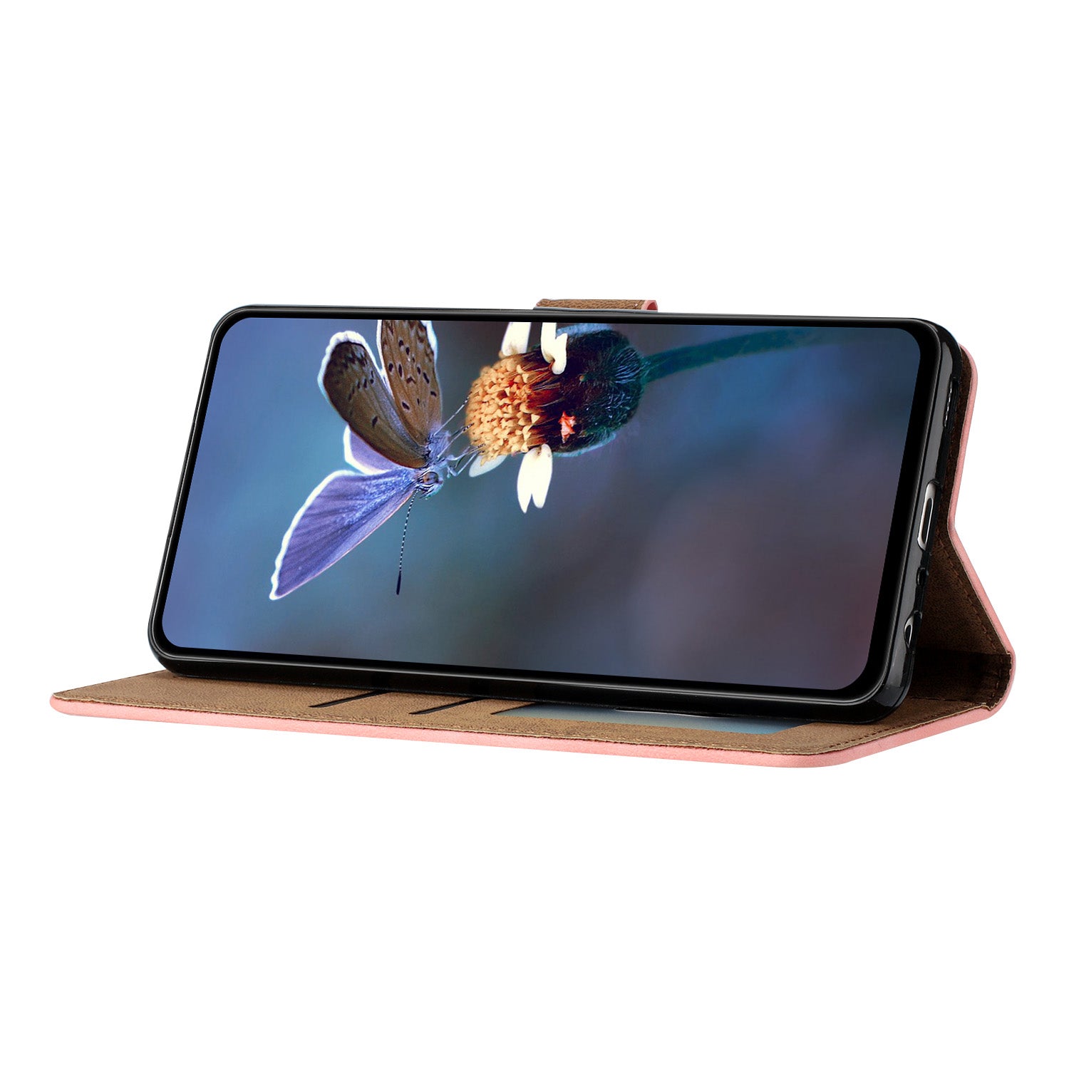 Butterfly Imprinted Phone Case for Samsung Galaxy M53 5G PU Leather Cover with Stand Wallet