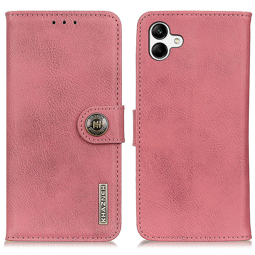 KHAZNEH PU Leather Case for Samsung Galaxy F14 5G Wallet Stand Cowhide Texture Phone Cover
