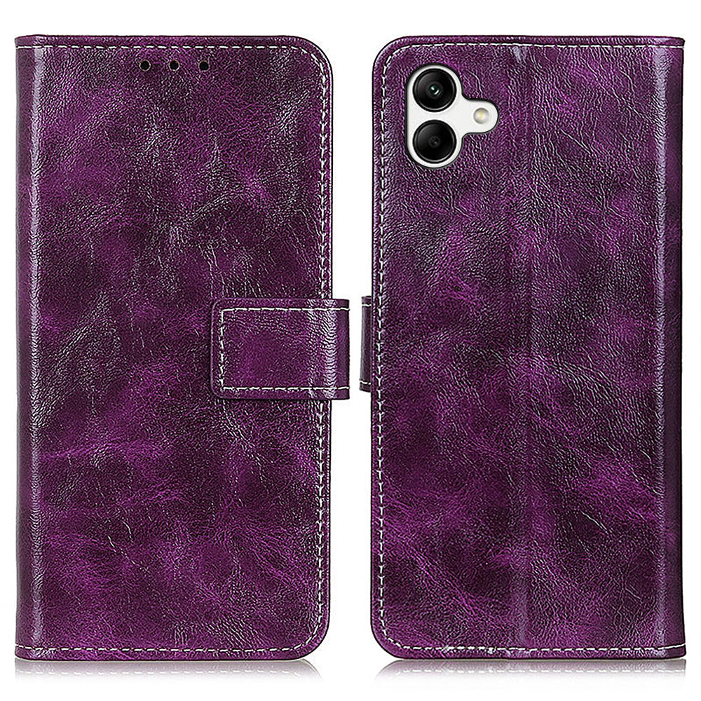 Phone Wallet Case for Samsung Galaxy F14 5G Retro Crazy Horse Texture PU Leather Cover with Stand