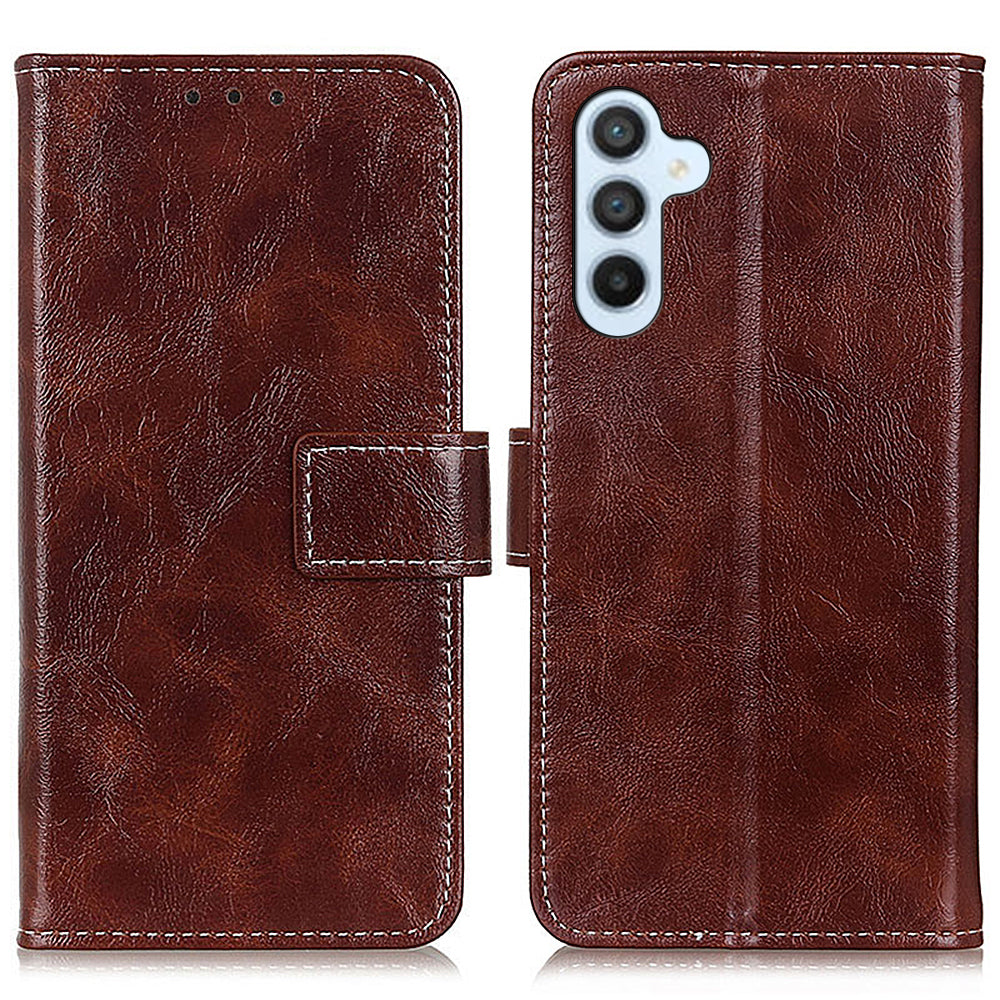 Retro Leather Phone Case for Samsung Galaxy M54 5G / F54 5G Crazy Horse Texture Wallet Stand Phone Cover