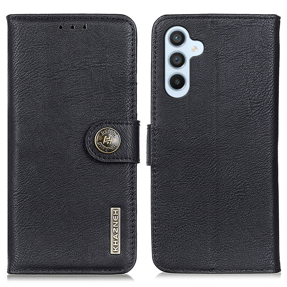 KHAZNEH Wallet Stand Phone Case for Samsung Galaxy M54 5G / F54 5G PU Leather TPU Cowhide Texture Cover