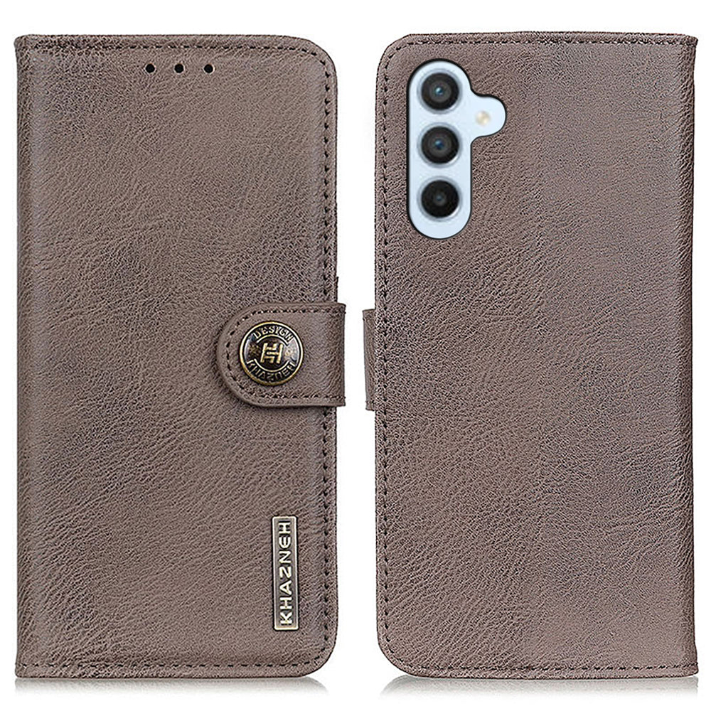KHAZNEH Wallet Stand Phone Case for Samsung Galaxy M54 5G / F54 5G PU Leather TPU Cowhide Texture Cover