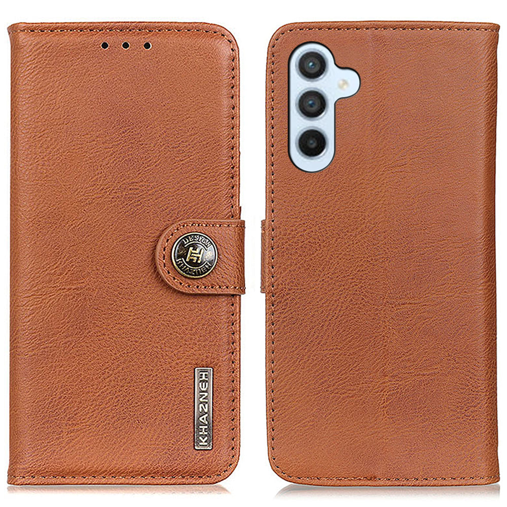 KHAZNEH Wallet Stand Phone Case for Samsung Galaxy M54 5G / F54 5G PU Leather TPU Cowhide Texture Cover