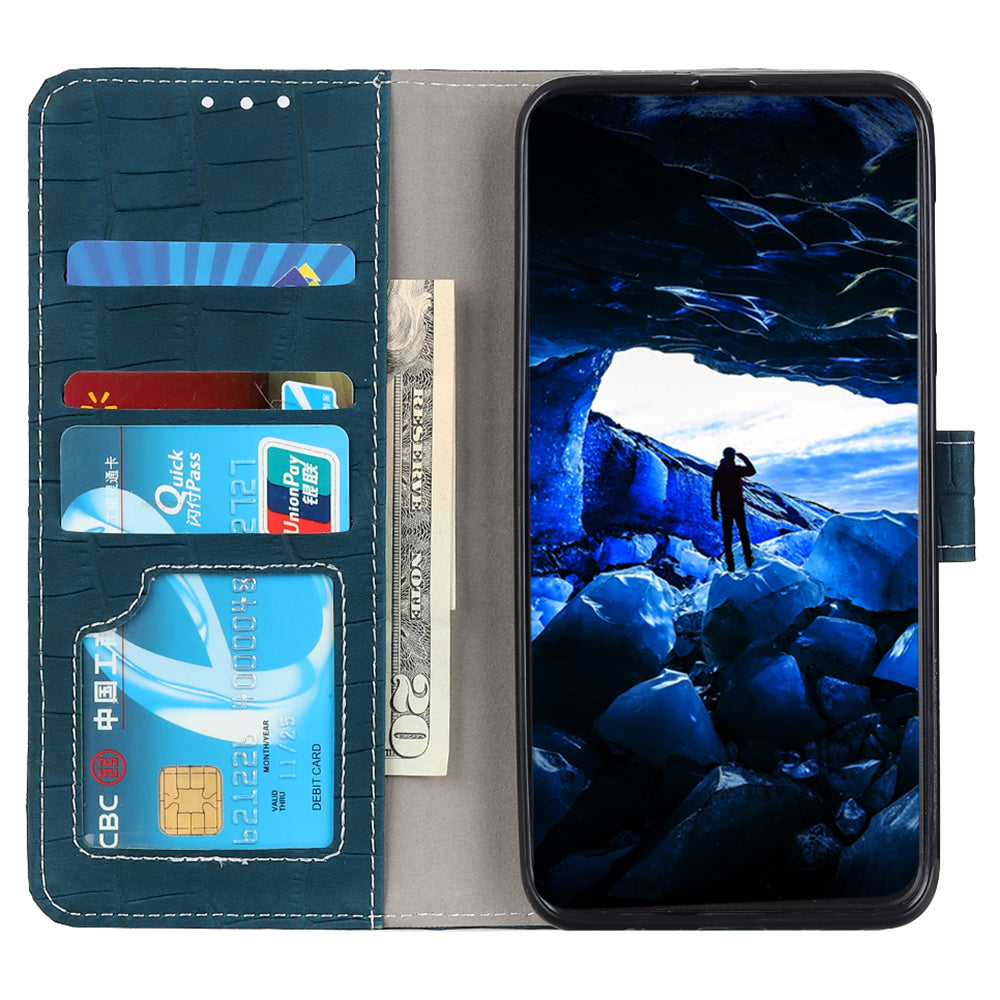 Til Samsung Galaxy M54 5G / F54 5G lædertelefontaske Stand Crocodile Texture Telefonpungcover