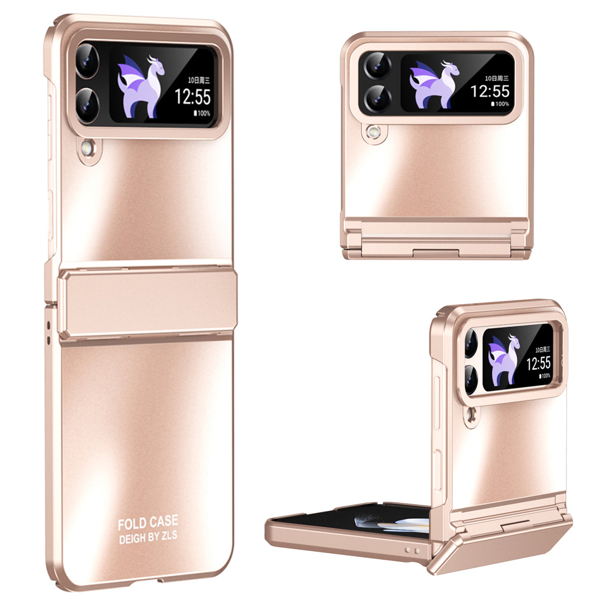 Hard PC Phone Case for Samsung Galaxy Z Flip4 5G Matte Electroplating Folding Phone Cover