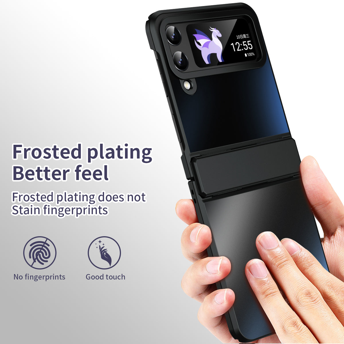 Hard PC Phone Case for Samsung Galaxy Z Flip4 5G Matte Electroplating Folding Phone Cover