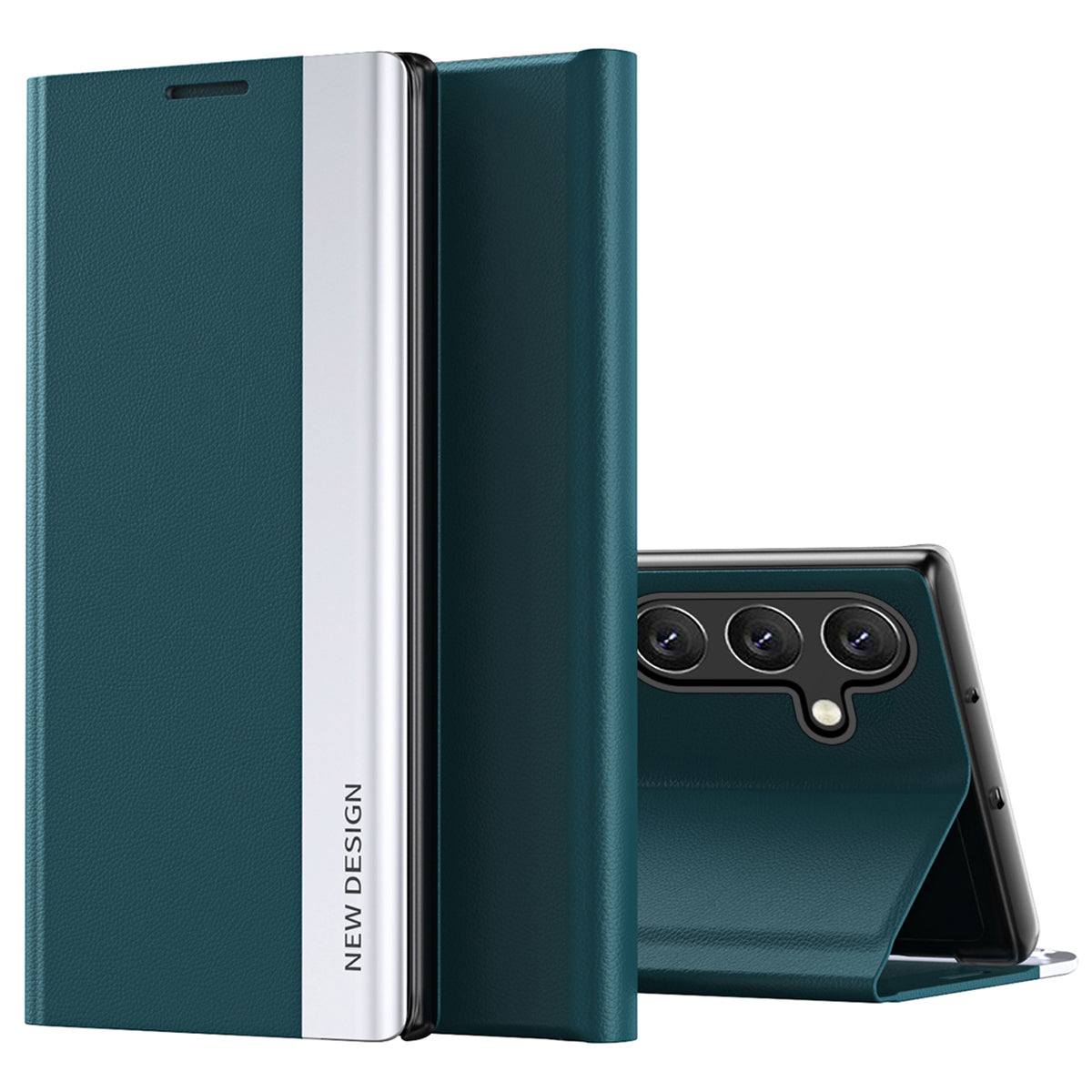 Til Samsung Galaxy M14 5G PU læder galvanisering telefoncover Foldbart stander etui