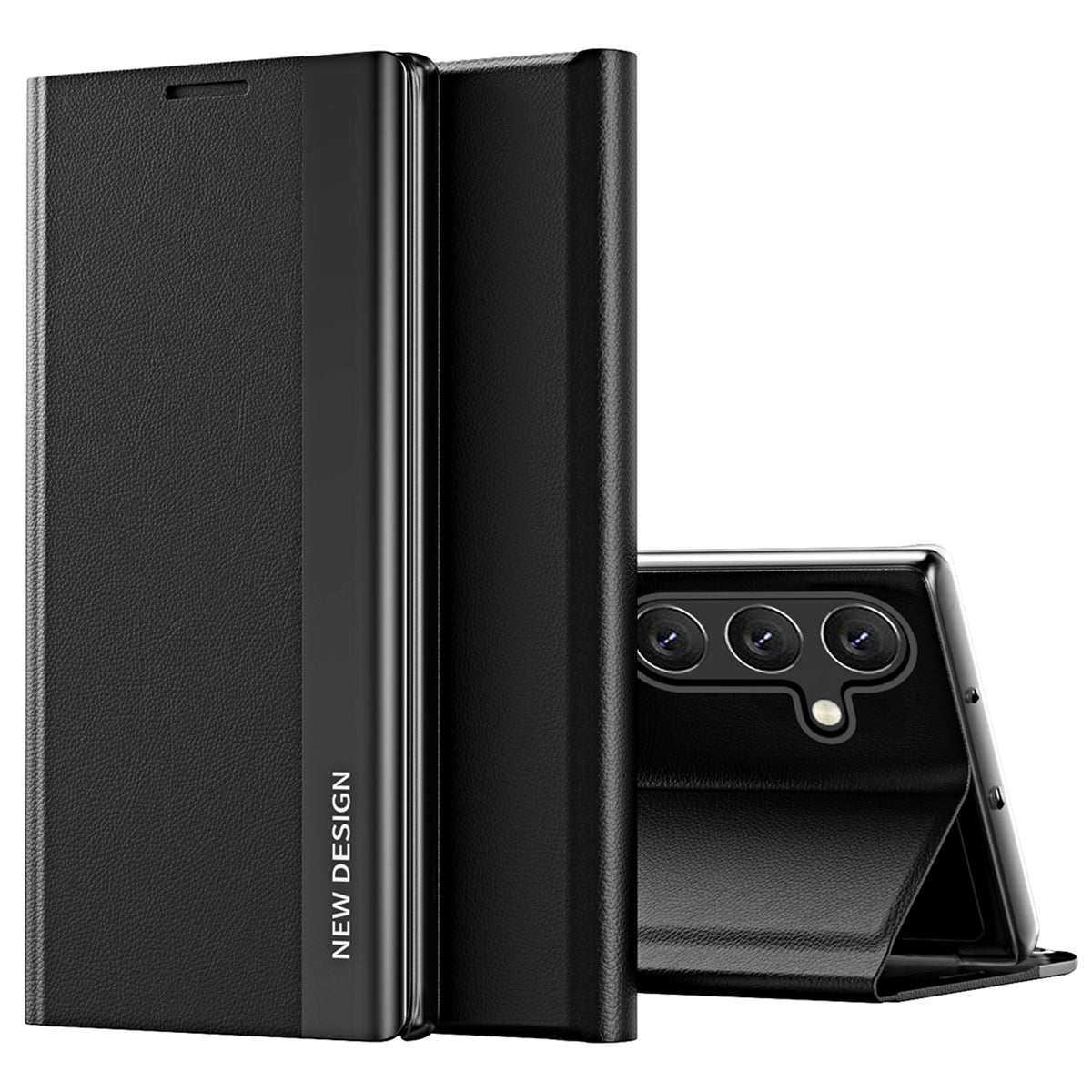 Til Samsung Galaxy M14 5G PU læder galvanisering telefoncover Foldbart stander etui