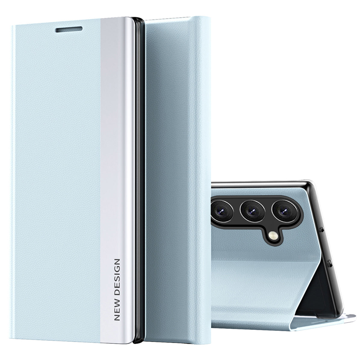 Til Samsung Galaxy M14 5G PU læder galvanisering telefoncover Foldbart stander etui