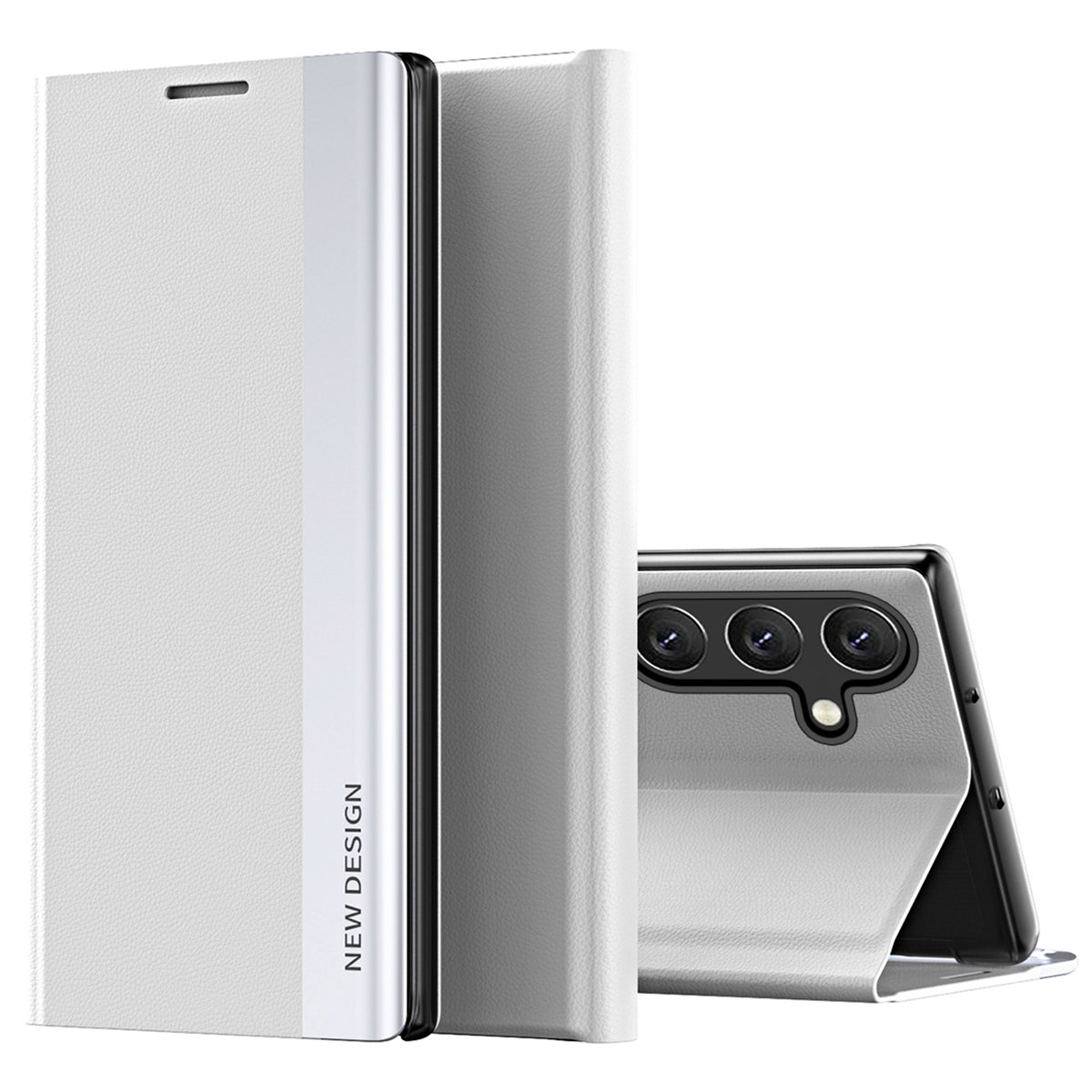 Til Samsung Galaxy M14 5G PU læder galvanisering telefoncover Foldbart stander etui