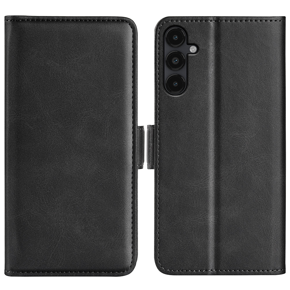 For Samsung Galaxy M14 5G PU Leather Wallet Cell Phone Case Calf Texture Anti-Dust Stand Phone Cover