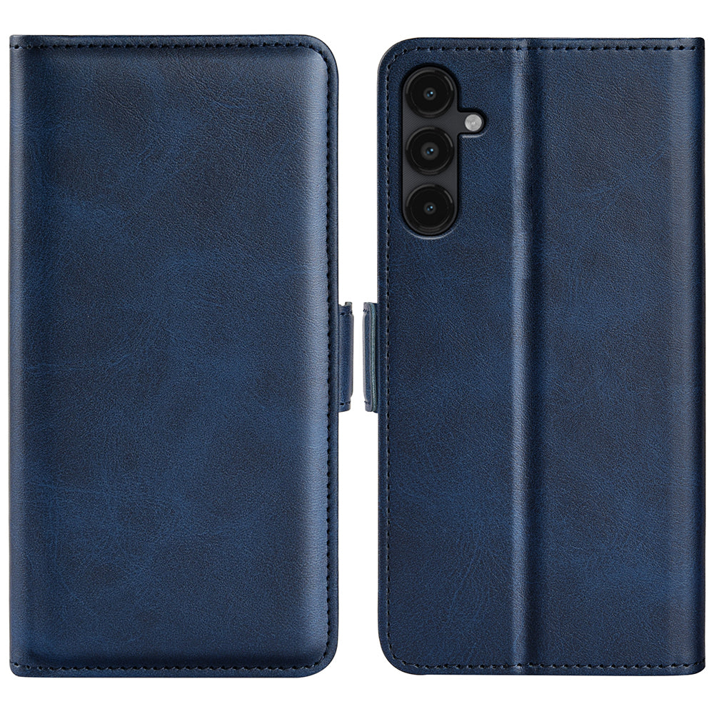 For Samsung Galaxy M14 5G PU Leather Wallet Cell Phone Case Calf Texture Anti-Dust Stand Phone Cover