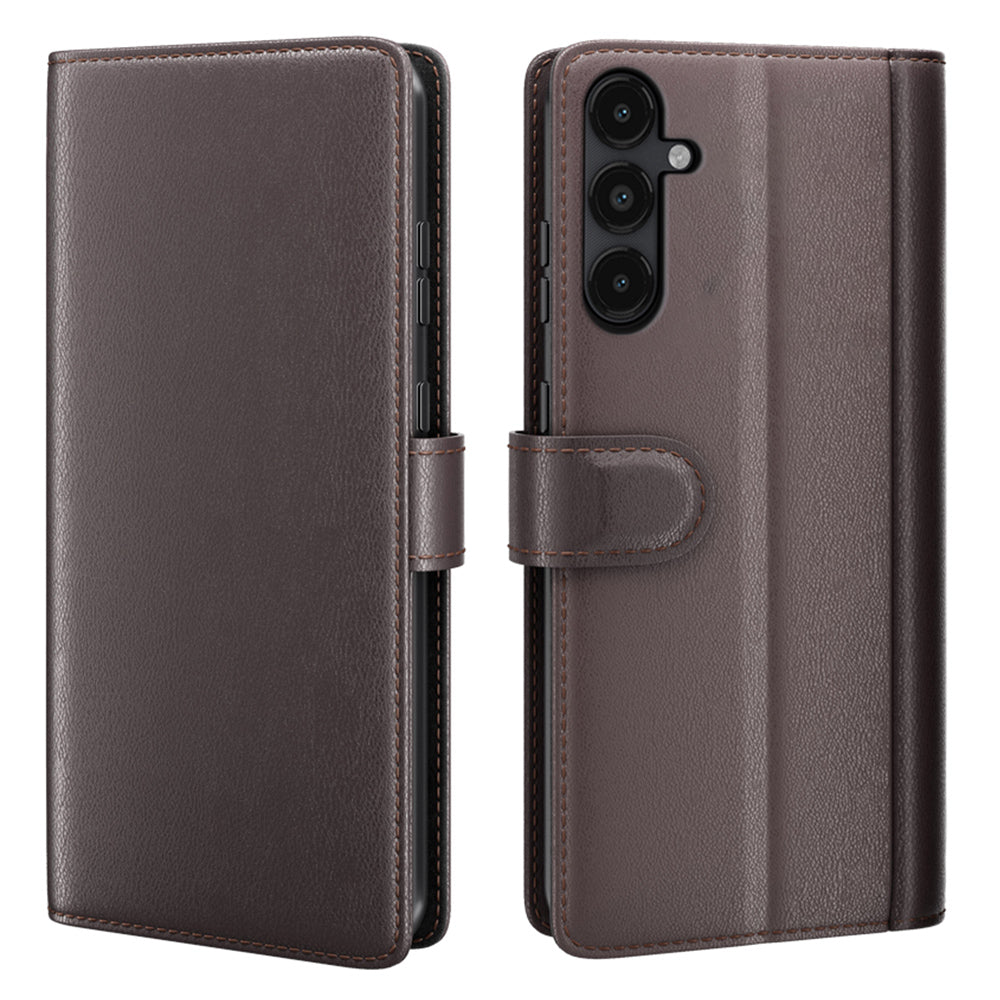 For Samsung Galaxy M14 5G Anti-Scratch Genuine Split Leather Phone Case Wallet Stand Cell Phone Cover