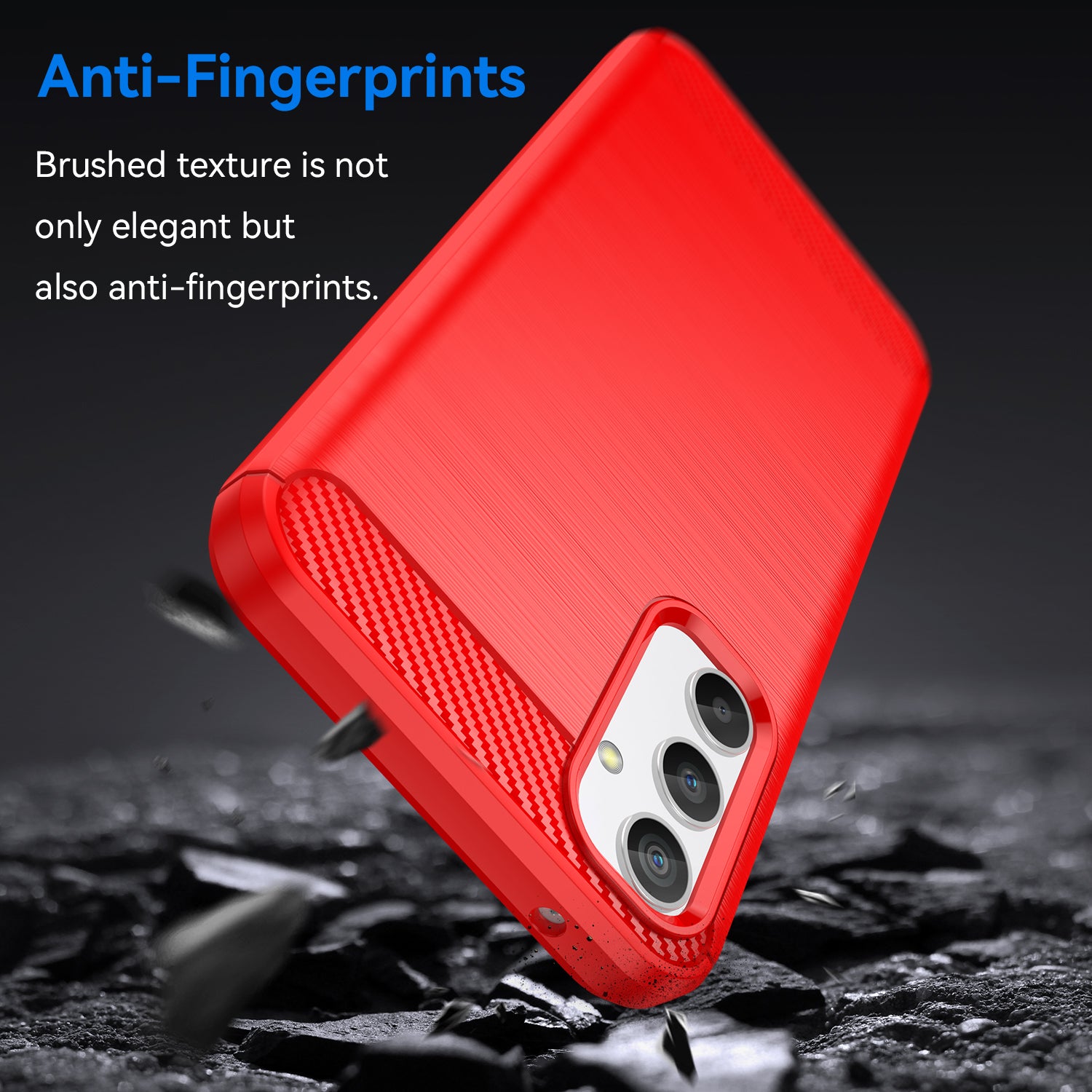 For Samsung Galaxy A34 5G Soft TPU Phone Case Carbon Fiber Texture Brushed Back Cover