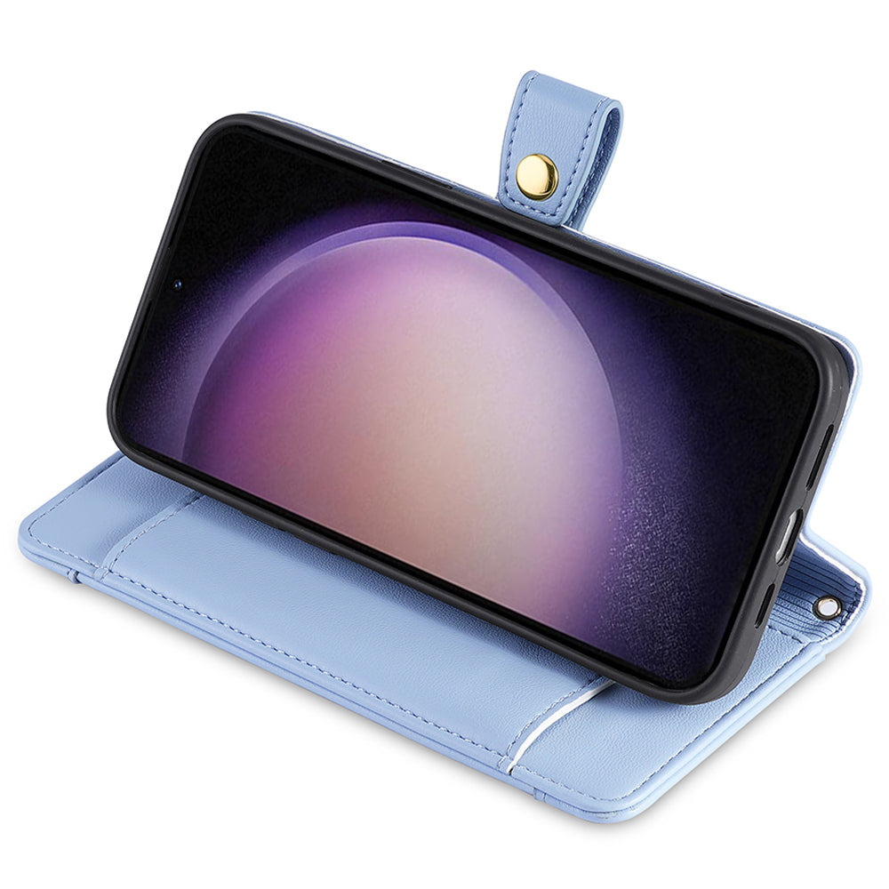 Stand Cover for Samsung Galaxy A54 5G Zipper Pocket Wallet Leather Phone Case with 2 Straps