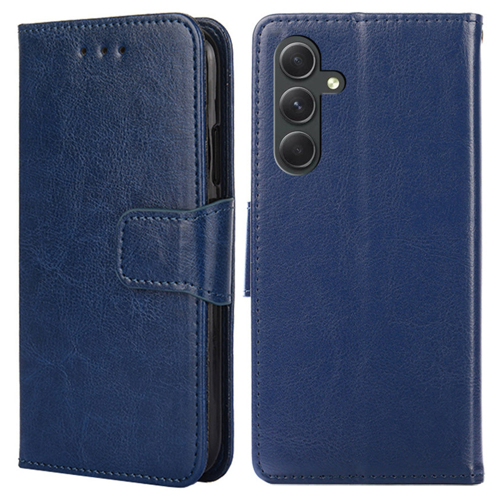 PU Leather Case for Samsung Galaxy A54 5G Magnetic Clasp Textured Cell Phone Stand Wallet Cover