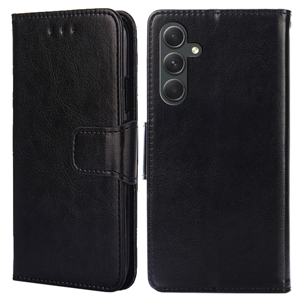 PU Leather Case for Samsung Galaxy A54 5G Magnetic Clasp Textured Cell Phone Stand Wallet Cover