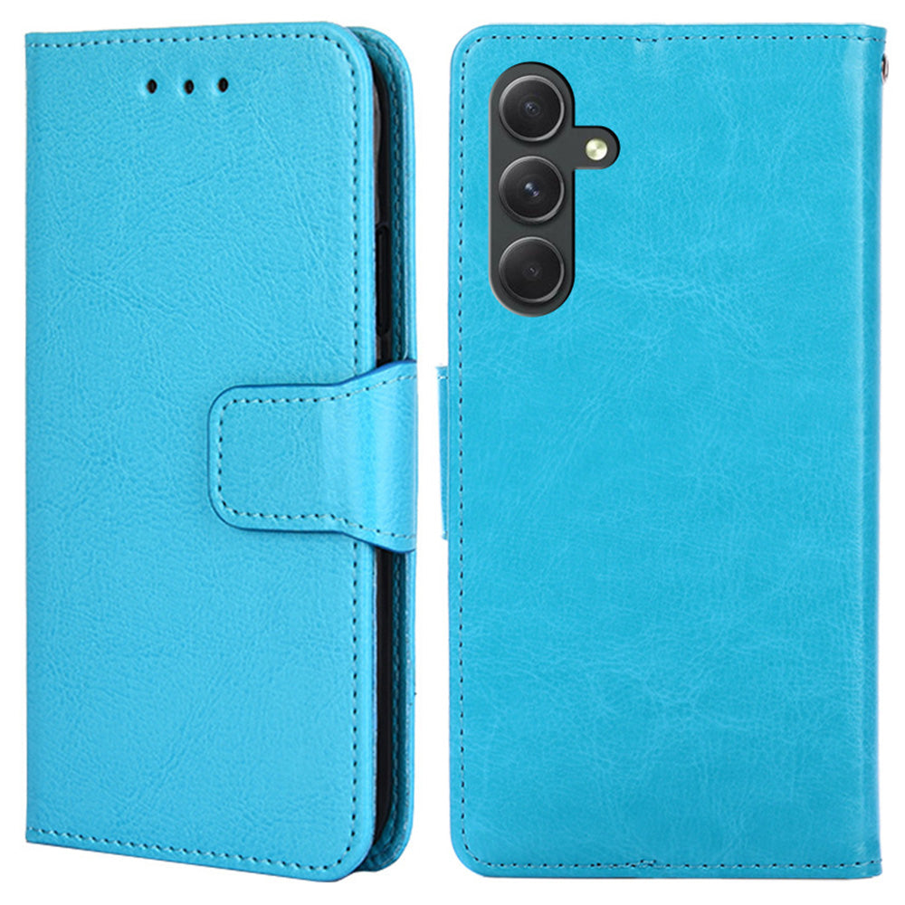 PU Leather Case for Samsung Galaxy A54 5G Magnetic Clasp Textured Cell Phone Stand Wallet Cover