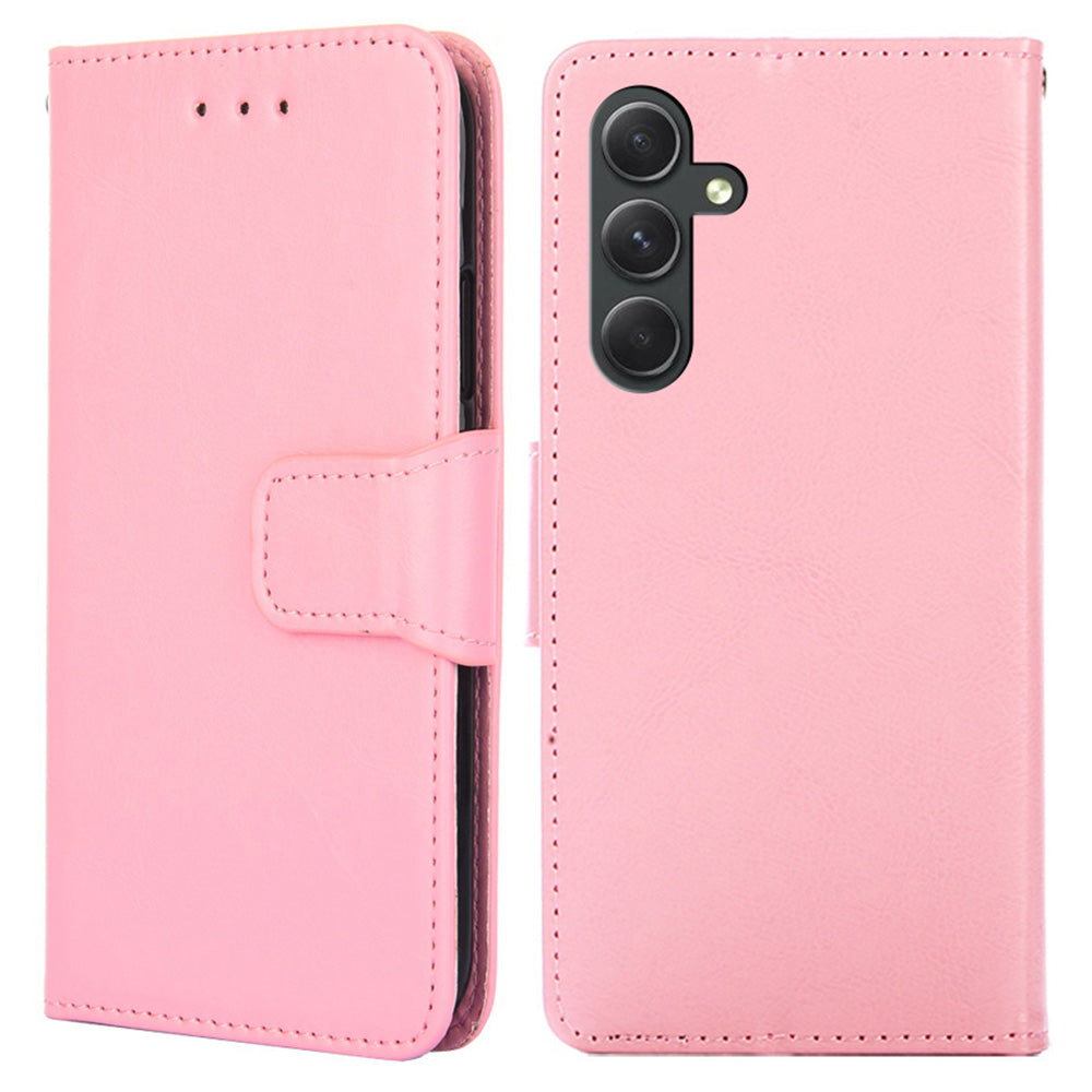 PU Leather Case for Samsung Galaxy A54 5G Magnetic Clasp Textured Cell Phone Stand Wallet Cover