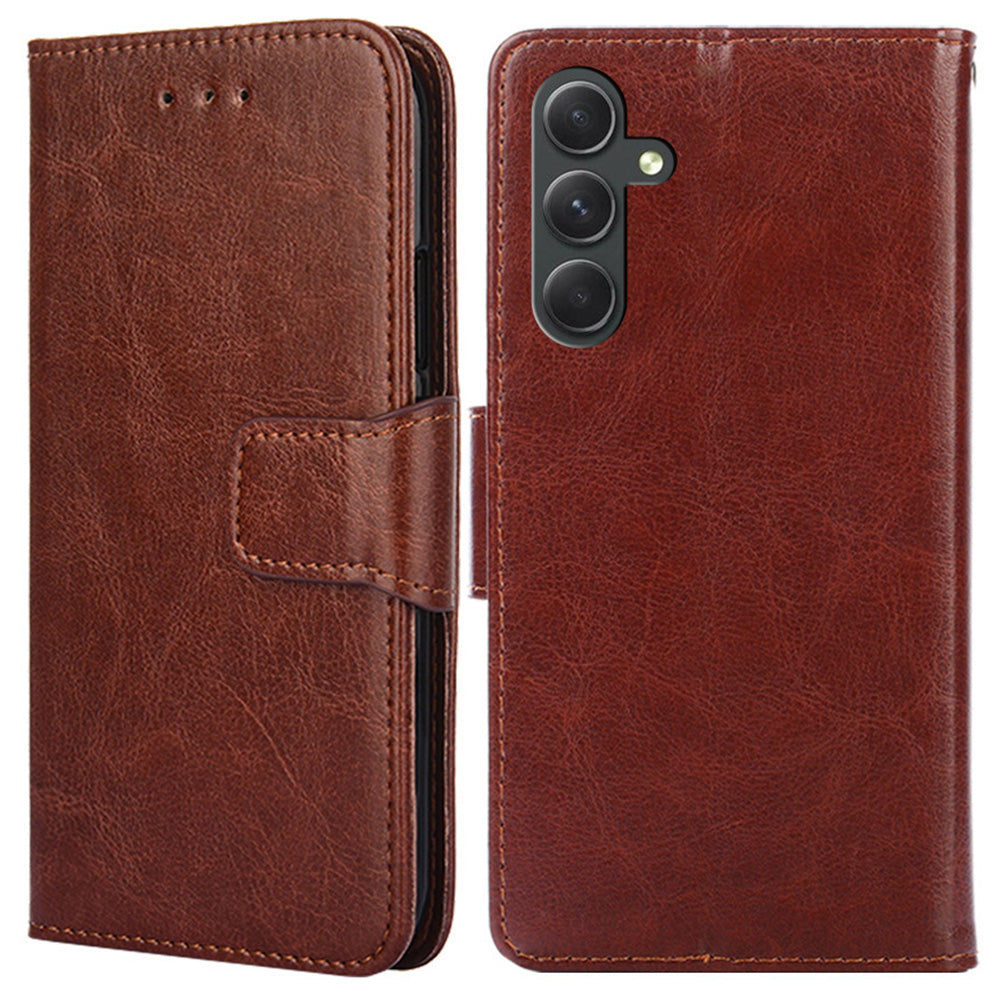 PU Leather Case for Samsung Galaxy A54 5G Magnetic Clasp Textured Cell Phone Stand Wallet Cover