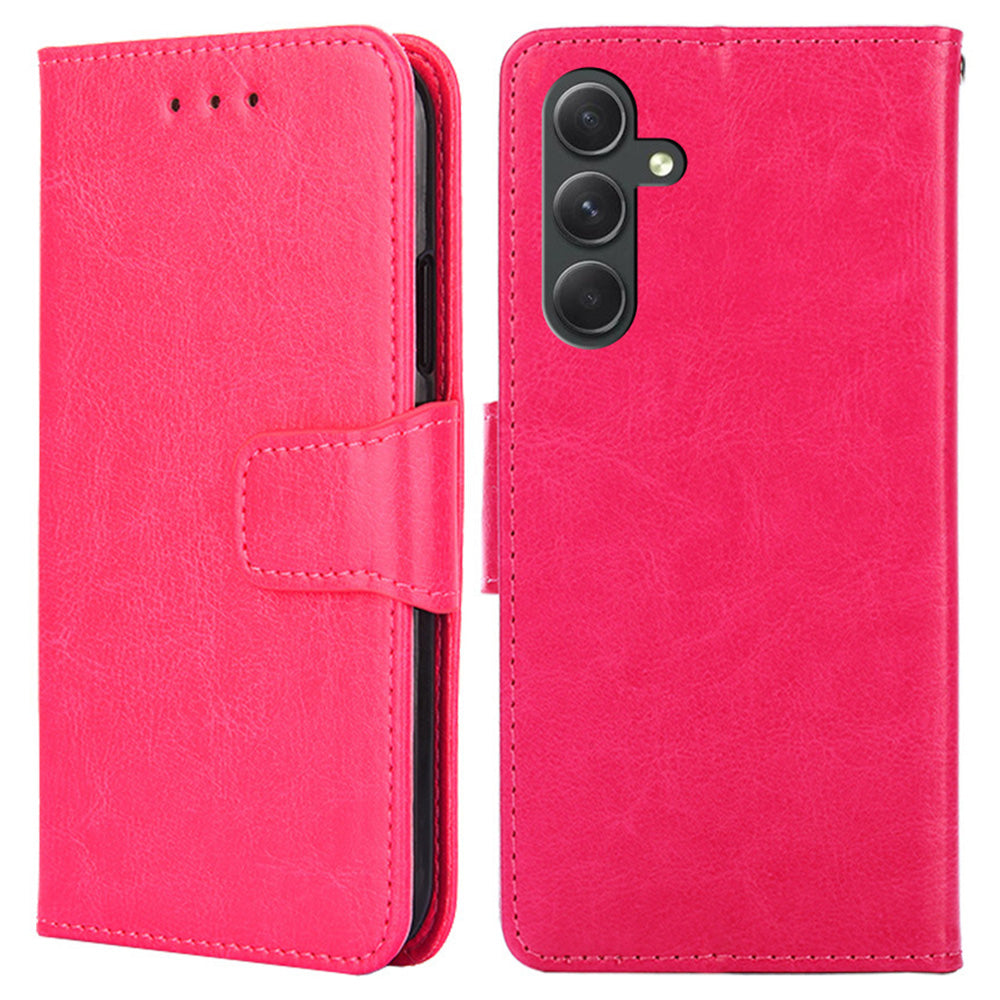 PU Leather Case for Samsung Galaxy A54 5G Magnetic Clasp Textured Cell Phone Stand Wallet Cover