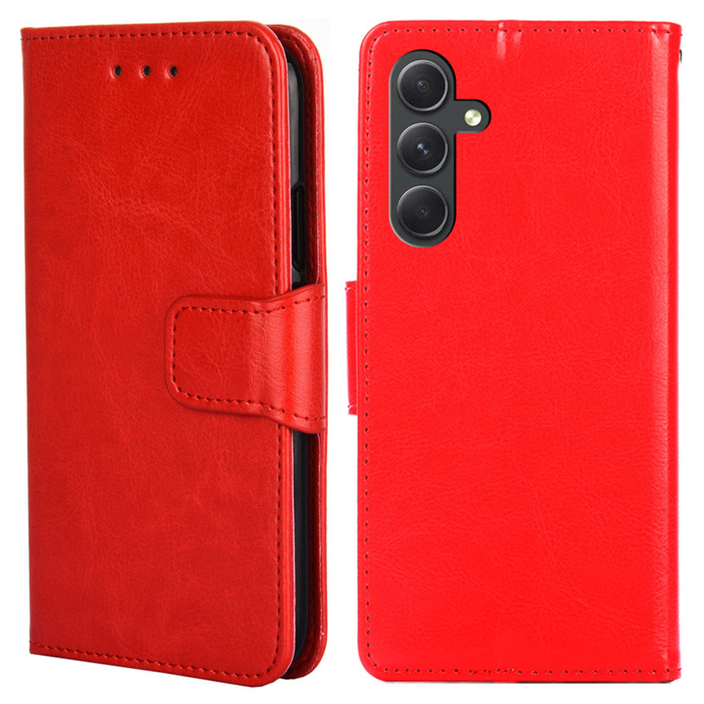 PU Leather Case for Samsung Galaxy A54 5G Magnetic Clasp Textured Cell Phone Stand Wallet Cover