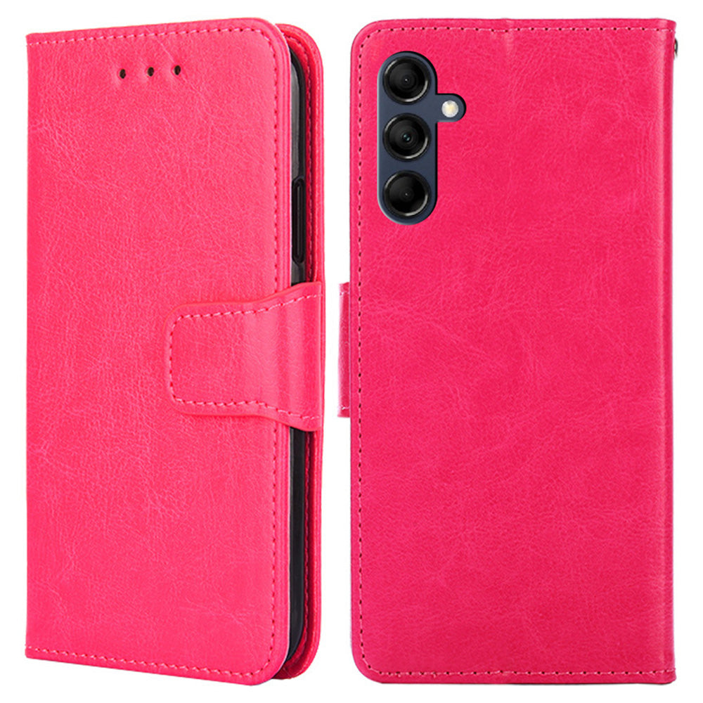 Magnetic Clasp Case for Samsung Galaxy M14 5G Textured Cell Phone PU Leather Wallet Stand Cover
