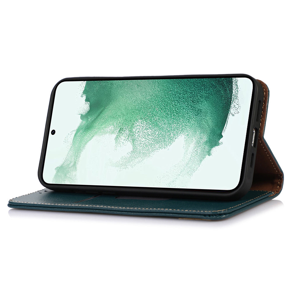 KHAZNEH For Samsung Galaxy M54 5G / F54 5G Genuine Cowhide Leather Phone Case Wallet RFID Blocking Stand Cover