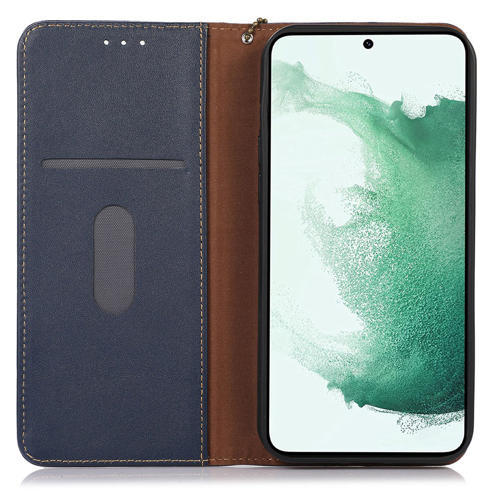KHAZNEH For Samsung Galaxy M54 5G / F54 5G Genuine Cowhide Leather Phone Case Wallet RFID Blocking Stand Cover