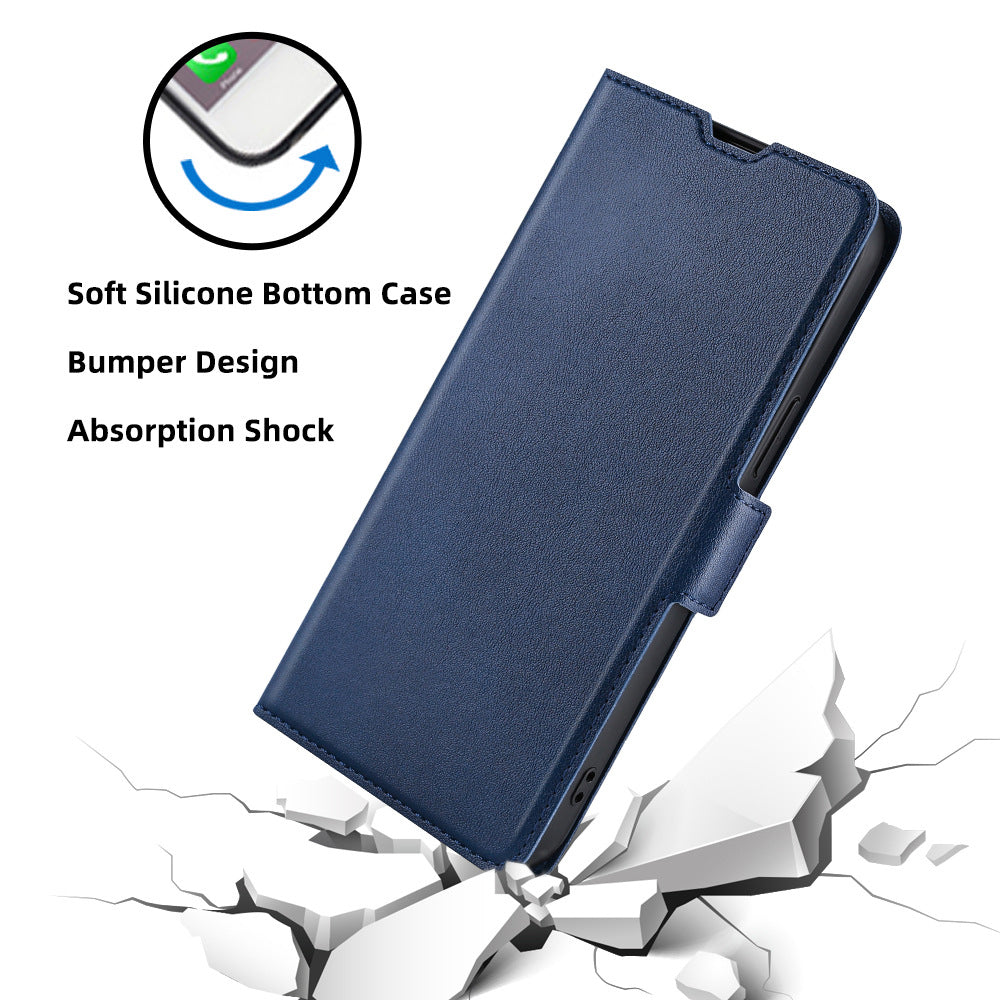 Phone Stand Cover for Samsung Galaxy M14 5G PU Leather TPU Folio Flip Case Card Holder Shell