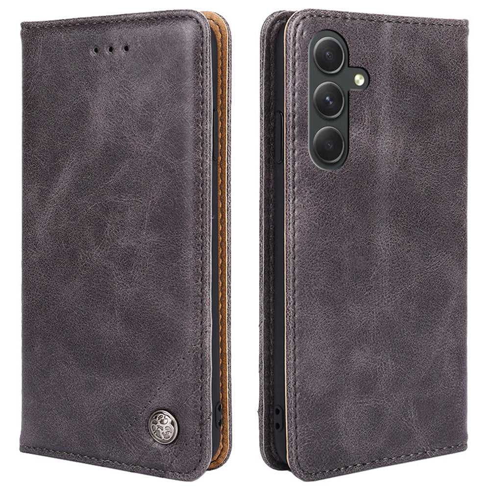 For Samsung Galaxy A54 5G PU Leather Triangle Stitching Line Phone Case Stand Wallet Flip Cover
