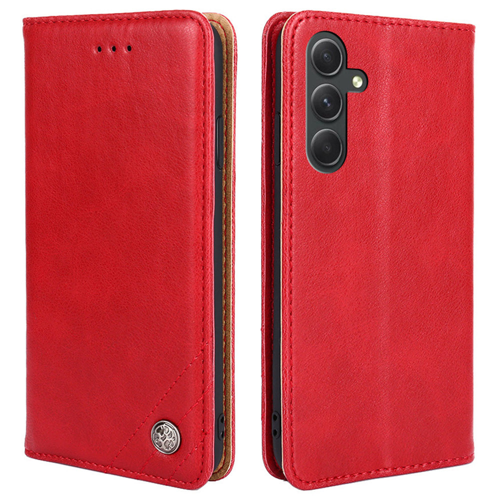 For Samsung Galaxy A54 5G PU Leather Triangle Stitching Line Phone Case Stand Wallet Flip Cover