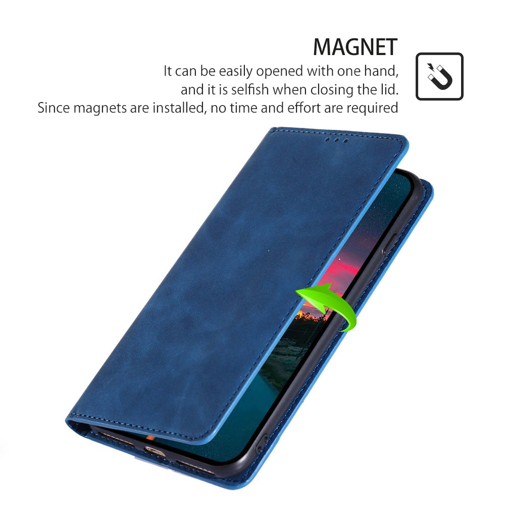 Flip Phone Case for Samsung Galaxy M14 5G Skin-touch PU Leather Card Holder Stand Protective Cover