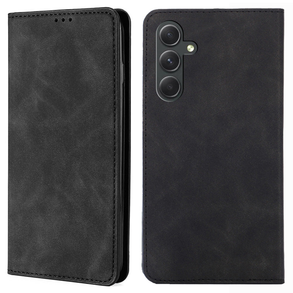 Flip Phone Case for Samsung Galaxy A54 5G Skin-touch PU Leather Stand Cover with Card Slots