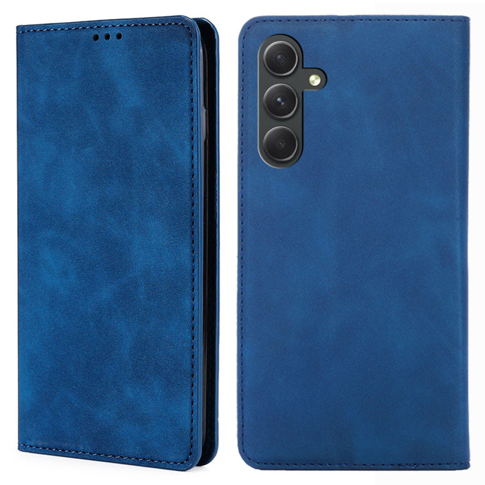 Flip Phone Case for Samsung Galaxy A54 5G Skin-touch PU Leather Stand Cover with Card Slots