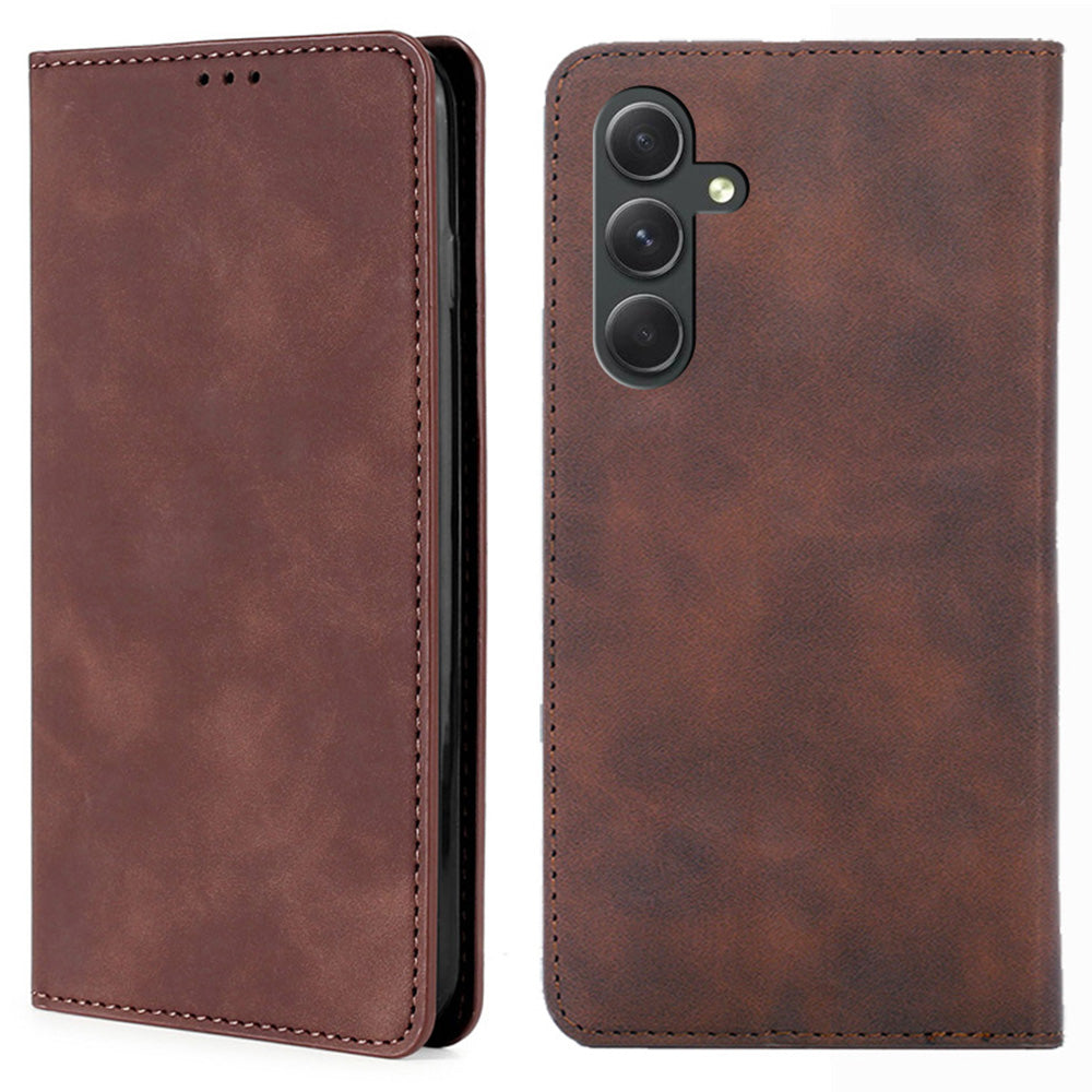 Flip Phone Case for Samsung Galaxy A54 5G Skin-touch PU Leather Stand Cover with Card Slots